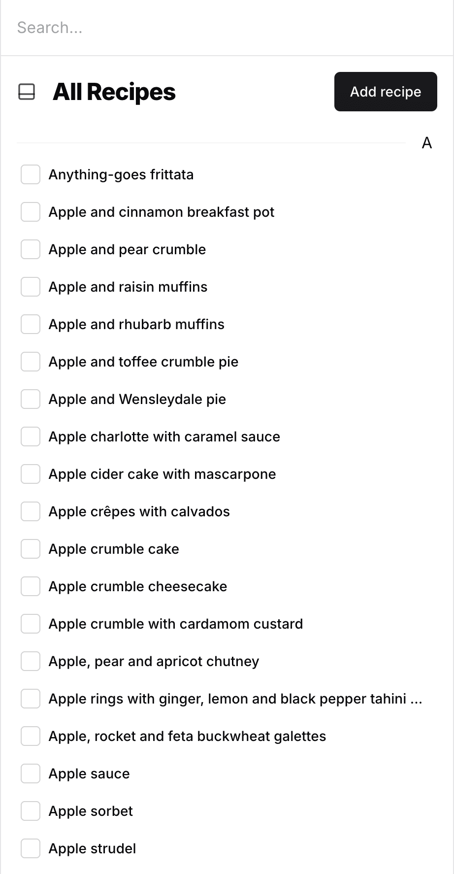Dashboard screenshot on mobile
